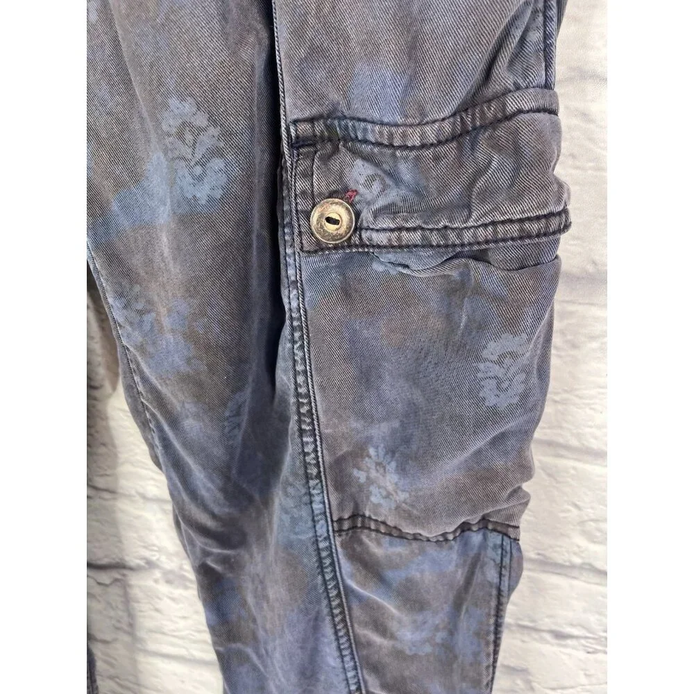 BY ANTHROPOLOGIE Women's Navy Sublte Floral Elastic Waist Joggers Small - Picture 2 of 6